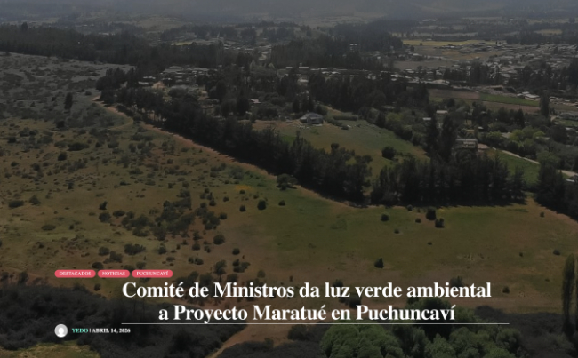 Comité de Ministros da luz verde ambiental a Proyecto Maratué en Puchuncaví